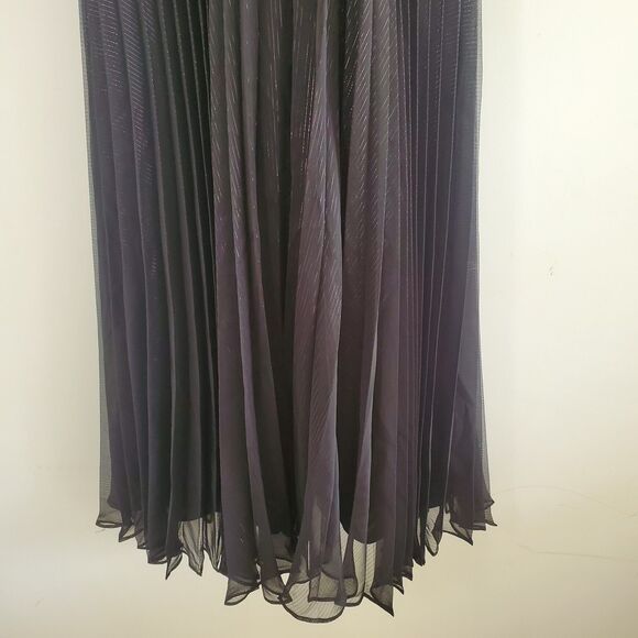 **NOT FOR SALE** Market Dress 10 Black Pleated Midi Lurex Sheer Coquette Fairy - Picture 4 of 15